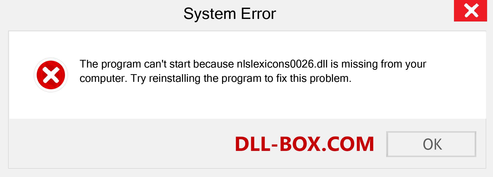  nlslexicons0026.dll file is missing?. Download for Windows 7, 8, 10 - Fix  nlslexicons0026 dll Missing Error on Windows, photos, images